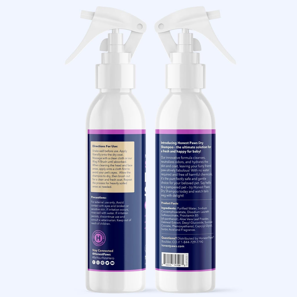 Dog Dry Shampoo Waterless No Rinse Oatmeal Lavender Itch Odor Relief 8oz
