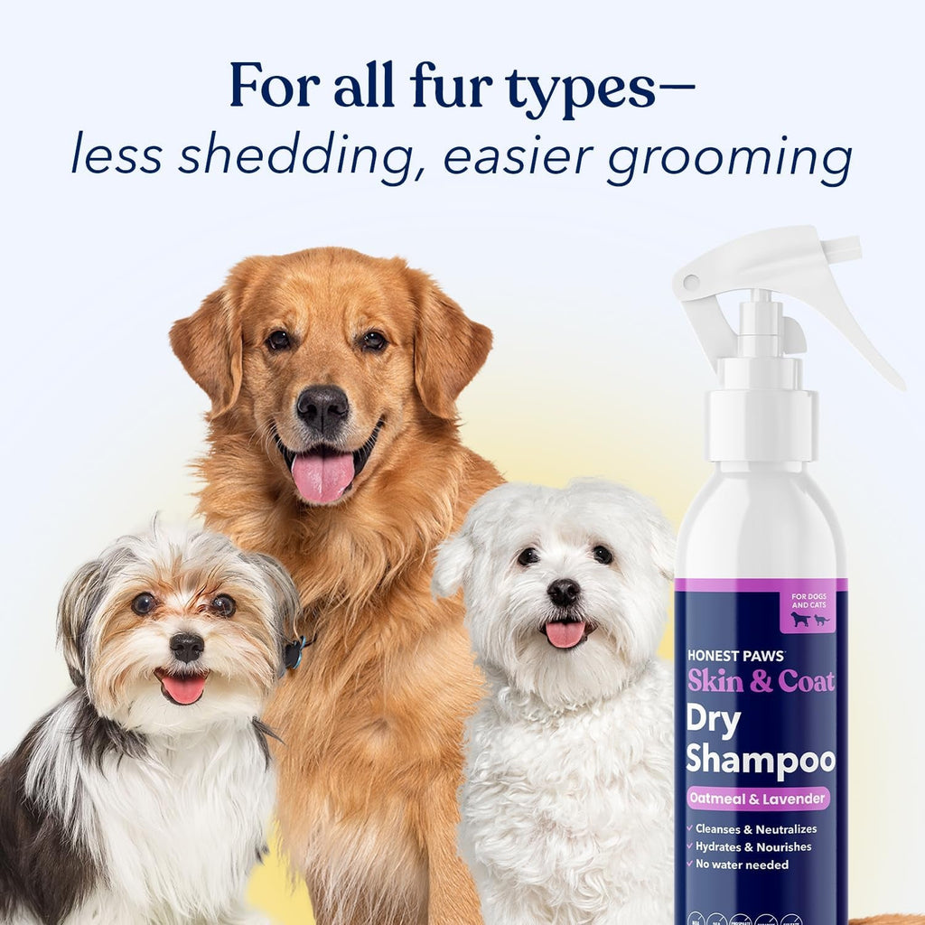 Dog Dry Shampoo Waterless No Rinse Oatmeal Lavender Itch Odor Relief 8oz