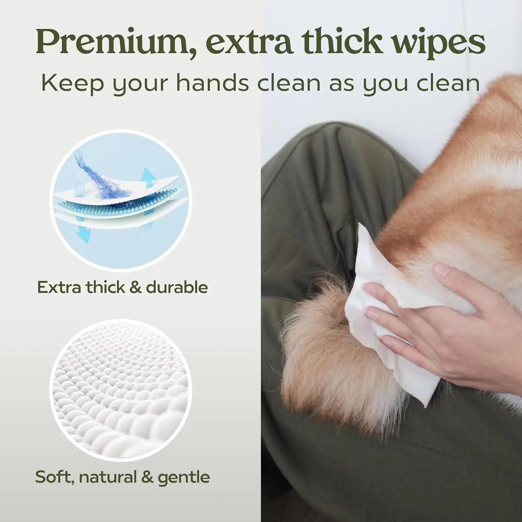 Dog Wipes Hypoallergenic Tear Stain Deodorizing Cat Pet 100 Count