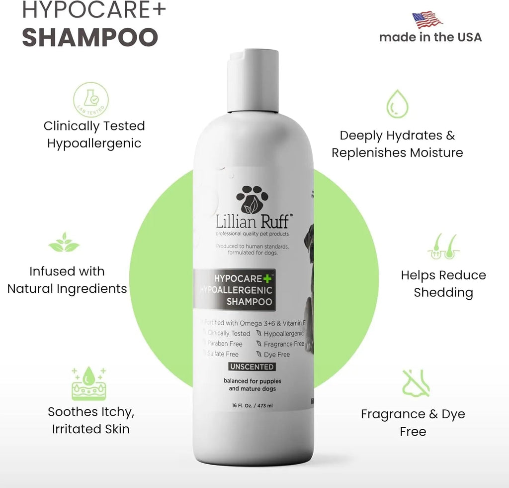 Hypoallergenic Oatmeal Dog Shampoo & Conditioner Set – Lillian Ruff HypoCare+