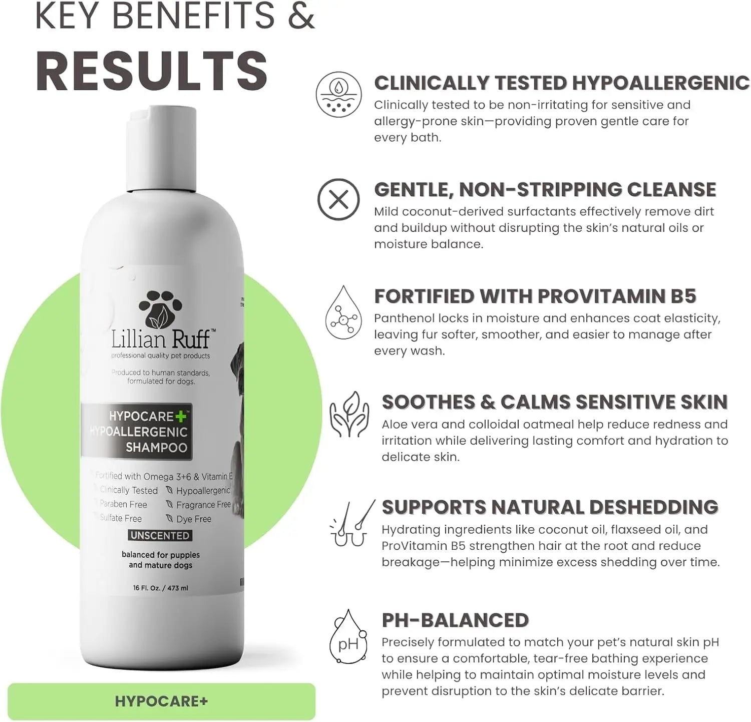 Hypoallergenic Oatmeal Dog Shampoo & Conditioner Set – Lillian Ruff HypoCare+