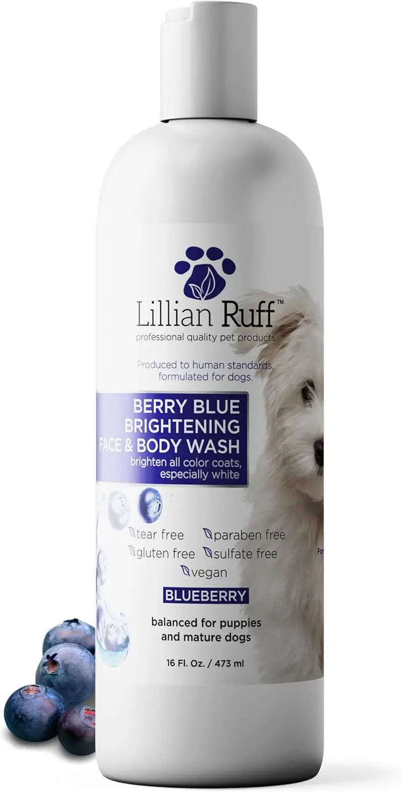 Lillian Ruff Professional Berry Blue Brightening Dog Shampoo & Conditioner Set
