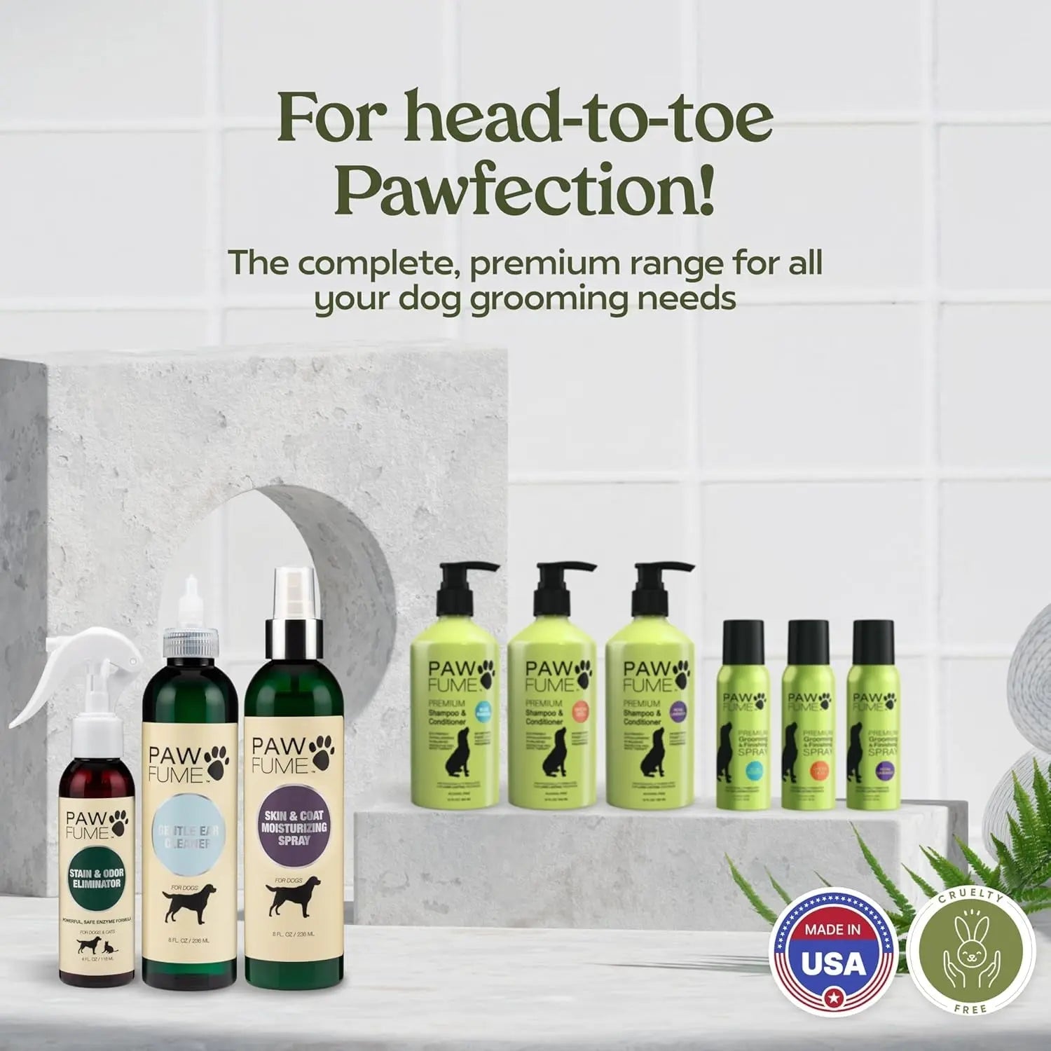 PAWFUME Deshedding Dog Shampoo & Conditioner – Probiotic Detangling Formula