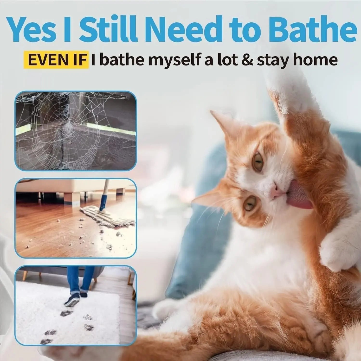 Waterless No-Rinse Cat Shampoo Foam & Brush Kit – Hypoallergenic, 5oz